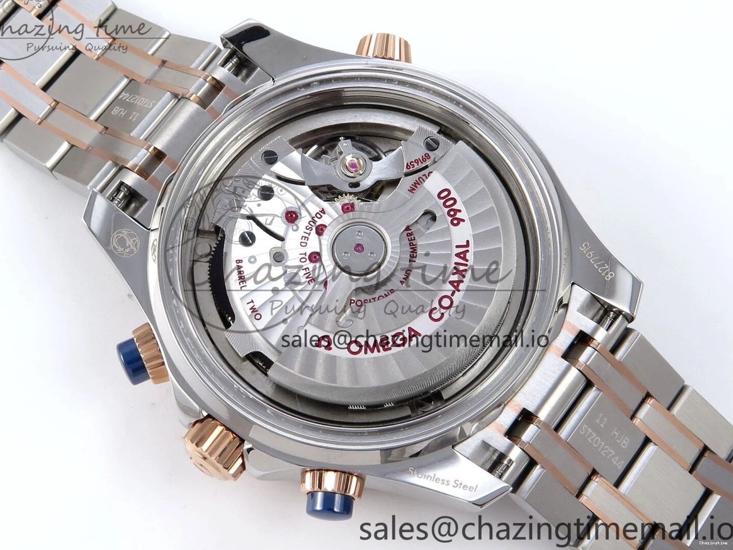 0131 Seamaster 300m Chrono SS RG OMF 1:1 Best Edition Blue Dial on SS RG Bracelet A Timeless 7686